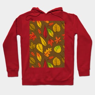 Autumn leaves on brown Hoodie